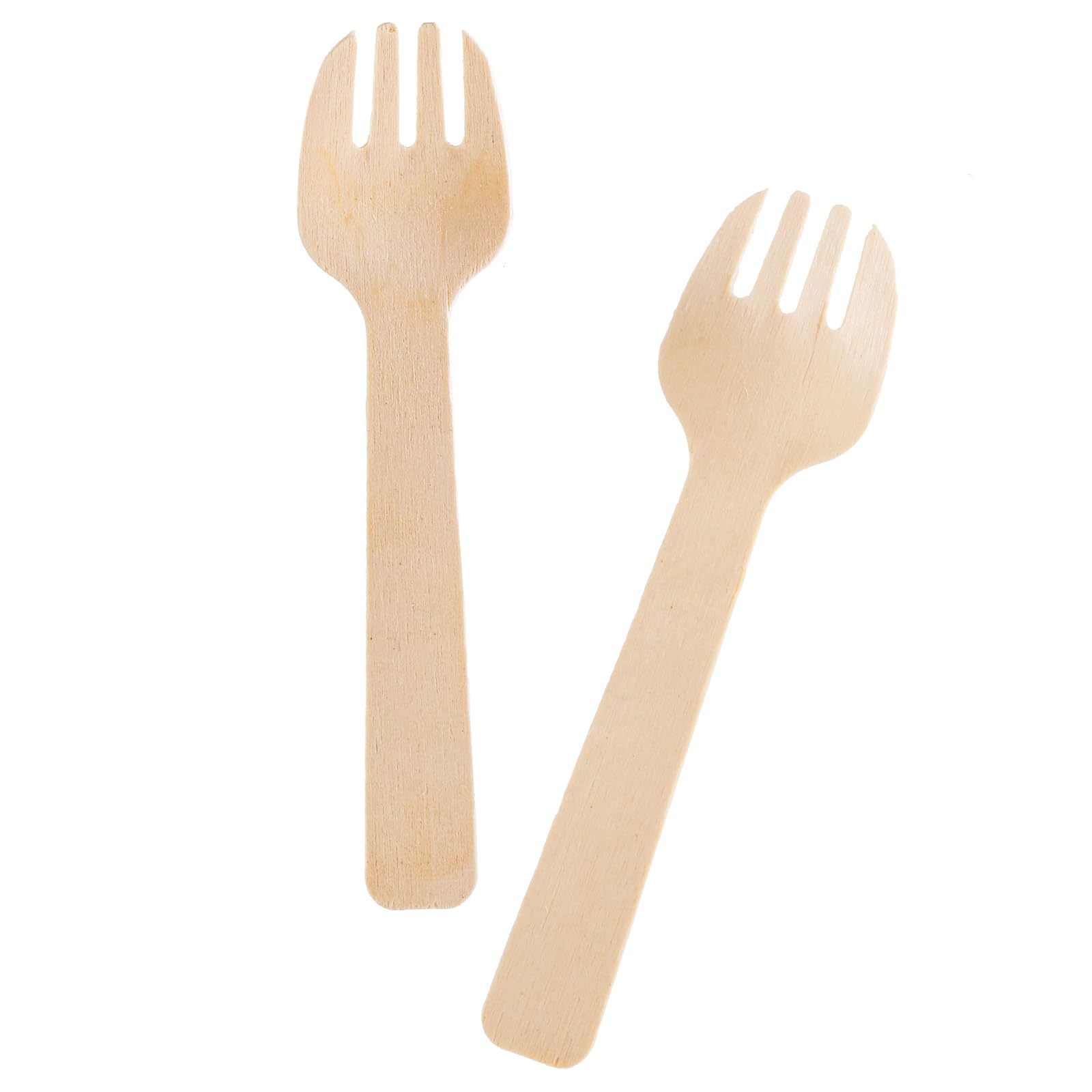 Hedume 500 Pack Disposable Wooden Sporks, 4" Biodegradable Compostable Birchwood Fork Spoon 2-in-1 Utensil, Perfect for Dessert, Appetizers, Cocktails