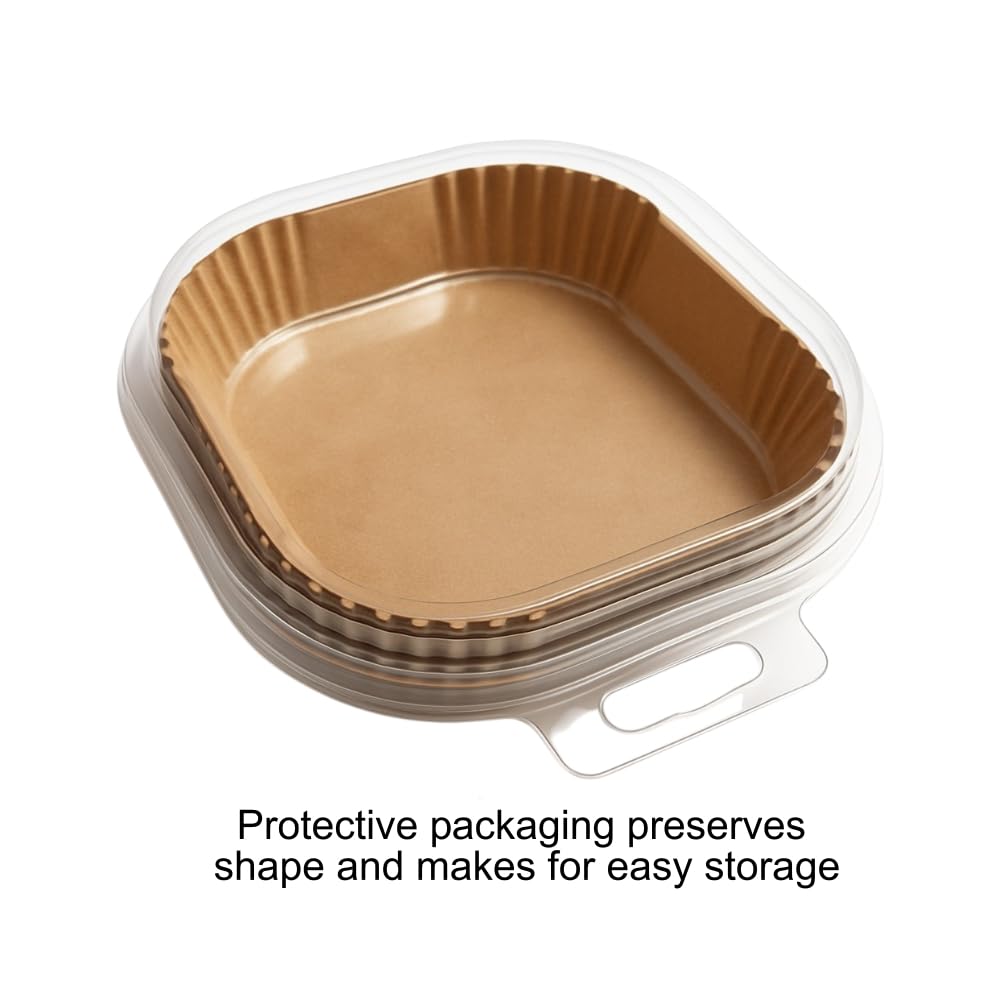 100 Air Fryer Liners - 8" x 8" Non-Stick Parchment Liners and Baking Paper Inserts for 5-8 Quart Air Fryers and 9" Square Pans and Casserole Dishes. from KOOL-EEZ Kitchen