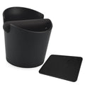 HOMEE Coffee Knock Box 4.8 Inch with Coffee Tamping Mat,Shock-Absorbent Durable Barista Style Knock Box with Removable Knock Bar and Non-Slip Base, Equipped Silicone Anti-Slip Espresso Tamping Mat