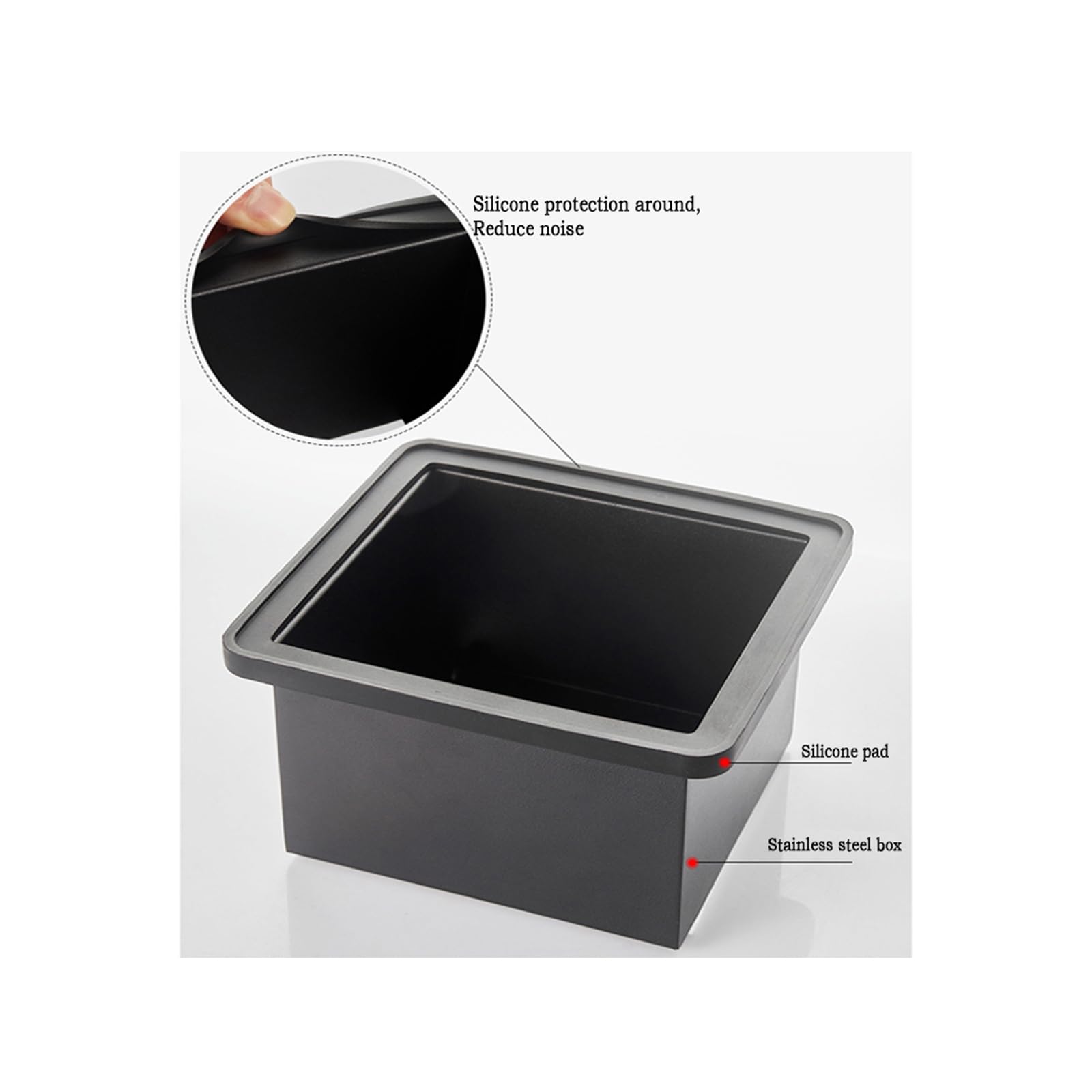 Coffee Knock Box, Espresso Knock Box Coffee Bin Barista Accessories Coffee Machine Accessories, Stainless Steel Small Coffee Knock Box Container with Silicone Knock Bar and Non Slip Base