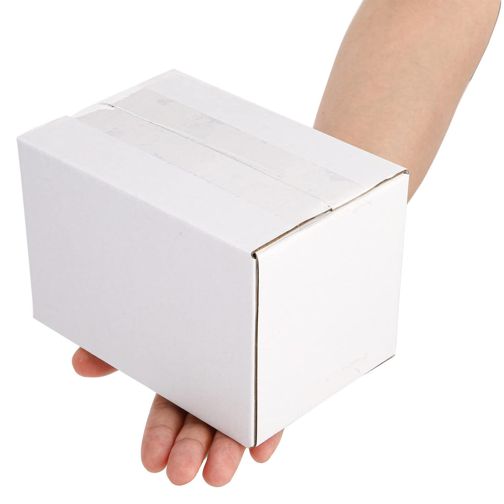 Peohud 40 Pack Small Cardboard Boxes, 6x4x4 inches Small Shipping Boxes, Sturdy Ornament Mailing Box, Corrugated Packing Shipping Storage Carton Box, White