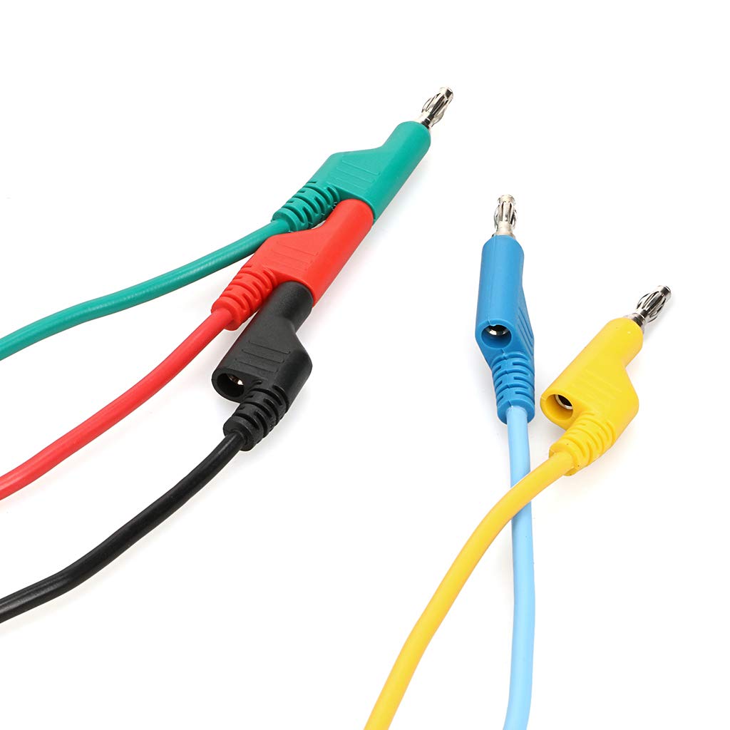 JuxYes Pack of 5 Colors Banana to Banana Plug Test Leads Set - 4mm Stackable Banana Test Cable Wire for Multimeter