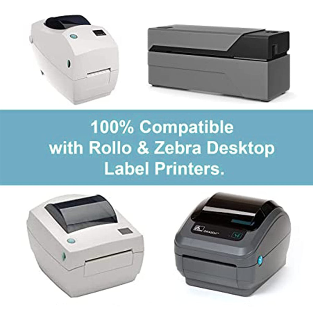 Hybsk 3x2 inch Direct Thermal Labels for Barcodes, Address, Compatible with Rollo Label Printer & Zebra Desktop Printers (3"x2",4 Rolls White)