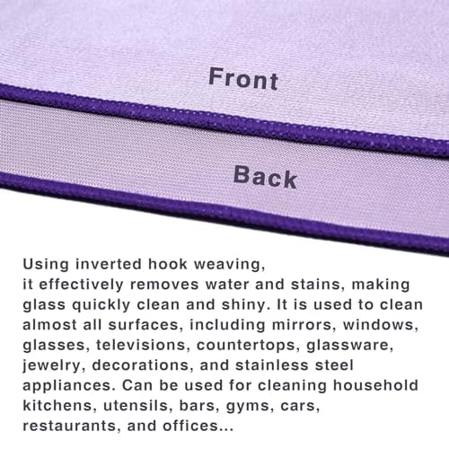 WEAWE Window Cleaning Cloth (Purple) & Enviro Cloth (Grey), 2 Pack Basic Package Cleaning Cloth Reusable Lint-Free Non-Scratch Streak-Free for Housekeeping Window Multipurpose.