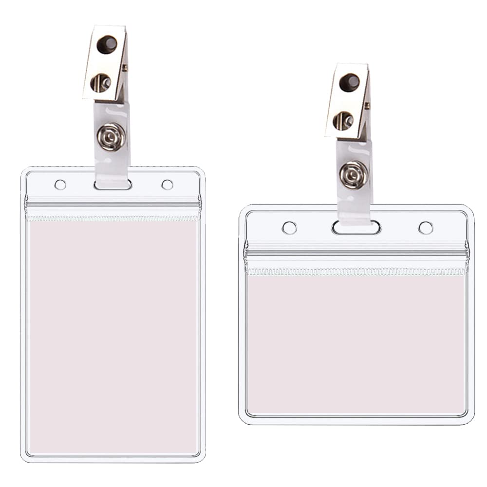 150 Pcs Metal Badge Holder Clips with Clear PVC Straps Tag Clip for Id Cards Name Tags Card Holders Work Badges Nurse Accessories