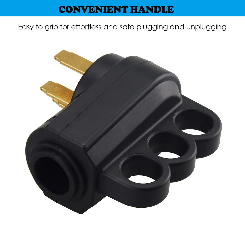 Veepeak 50 Amp RV Plug Male Replacement NEMA 14-50P Heavy Duty 125V/250V 4 Prong Electrical Power Connector Extension Cord End with Easy to Grip Handle