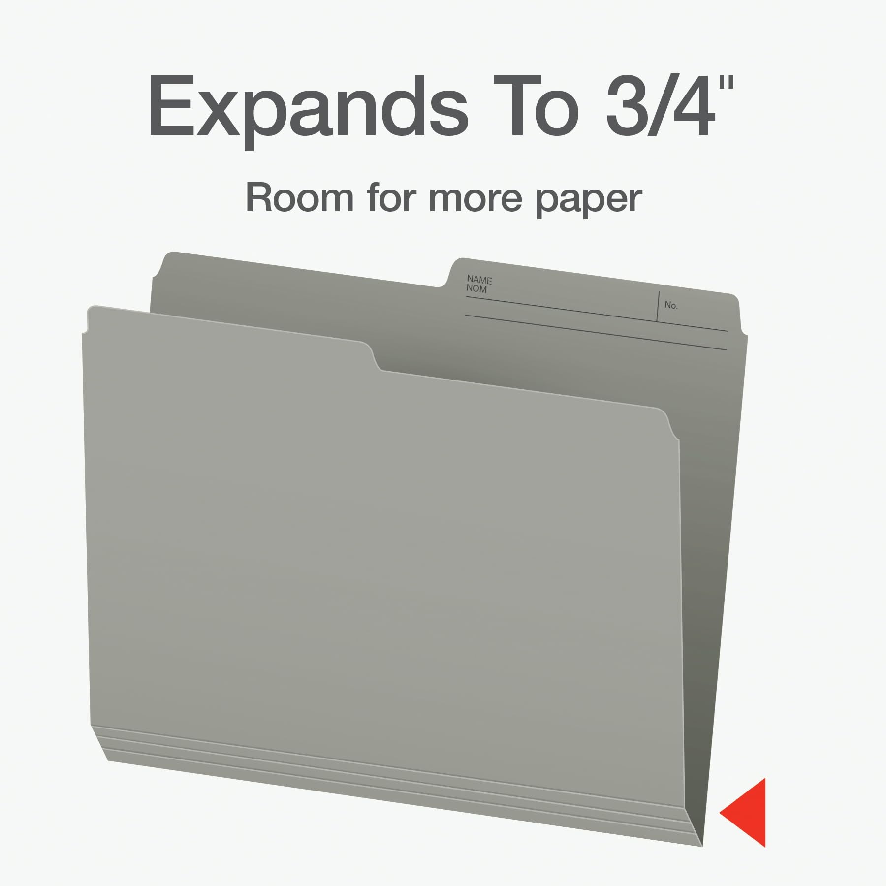 Pendaflex File Folders, 1/2 Cut Tab, Letter Size, Gray, Durable Paper Stock, 100/Box, Ideal for Office/Home/School File Organization, Made in Canada