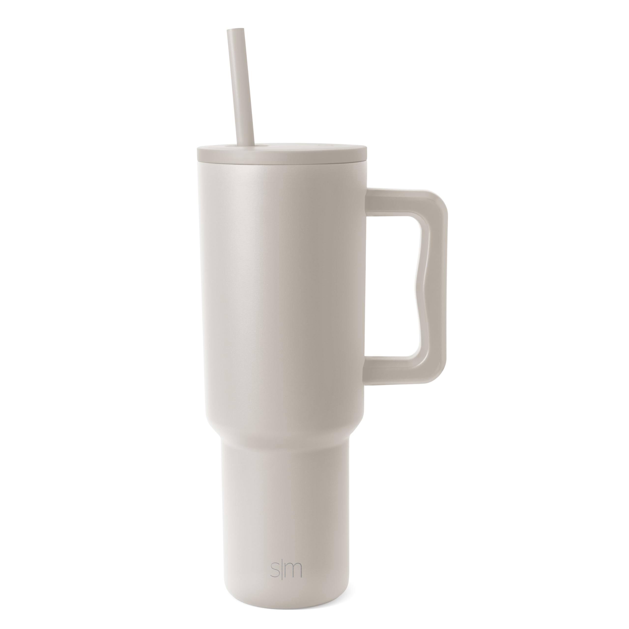Simple Modern 40 oz Trek Tumbler with Handle and Straw | Insulated Stainless Steel Water Bottle Iced Coffee Cup Travel Mug | 40 oz | Almond Birch