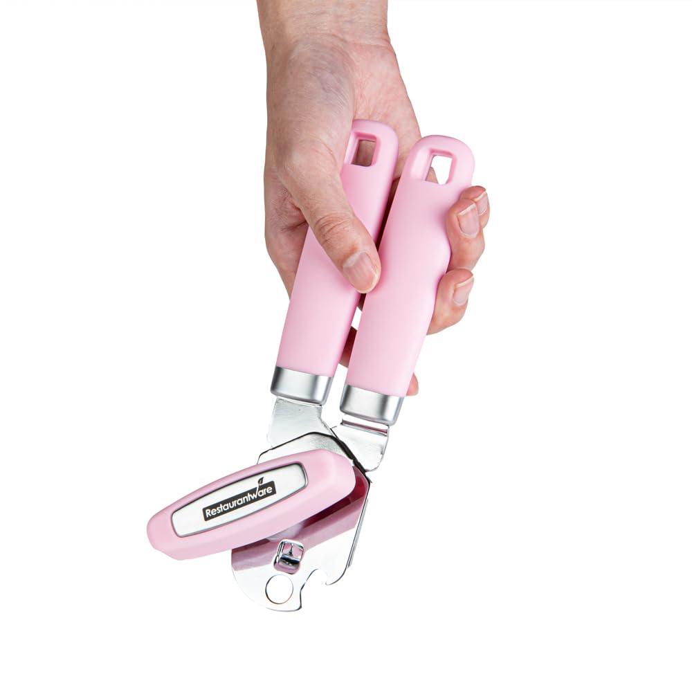 Restaurantware Can Opener 1 Pack 7.64 x 1.94 x 2.13 Inches Stainless Steel Rust Proof Manual with Built-in Bottle Opener and Ergonomic Handle