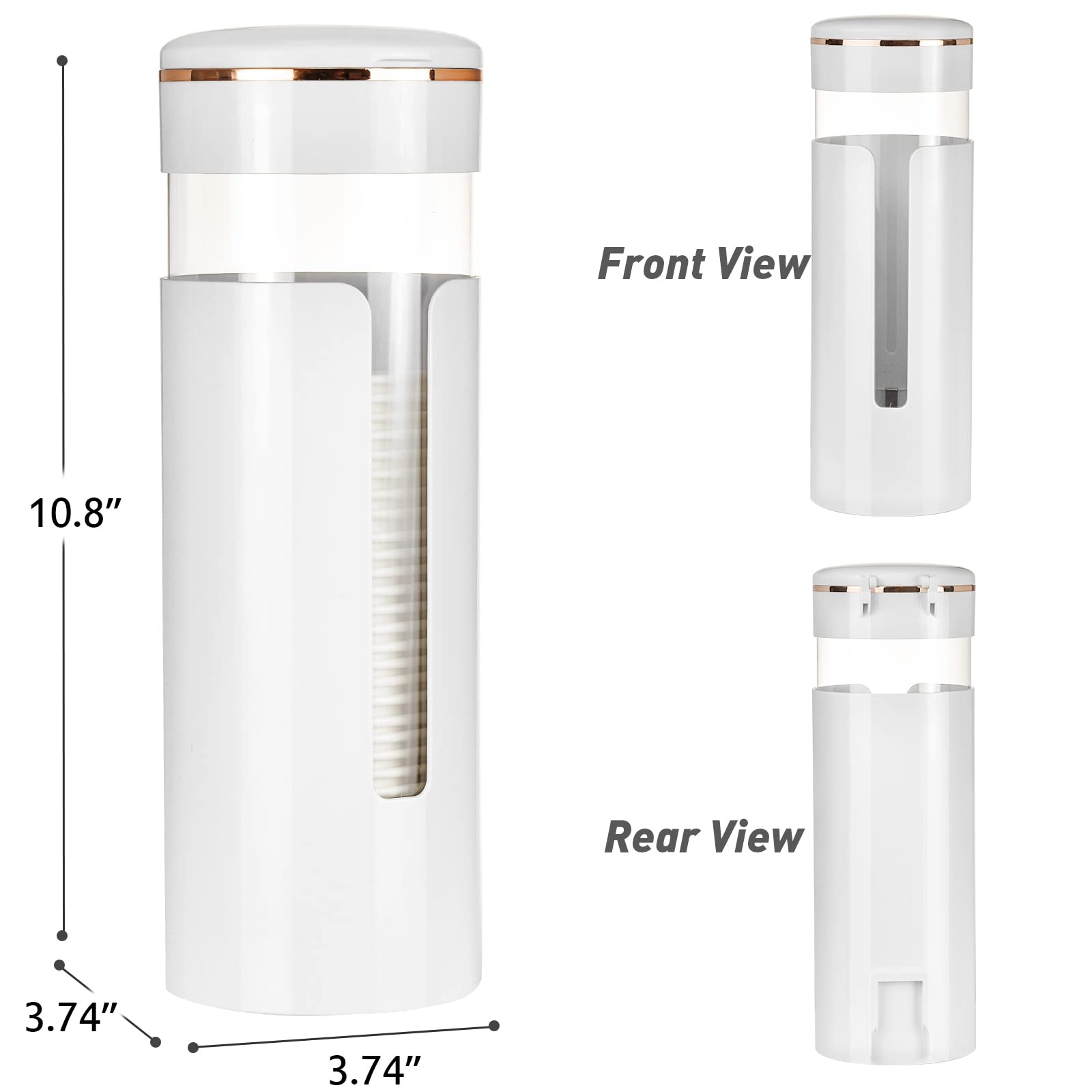 Cup Dispenser, Pull Type Water Cooler Cup Holder Fit 4oz-7oz Disposable Cups, Upgraded Wall Mounted Mouthwash Cup Dispenser for Bathroom Office Gym School (White)