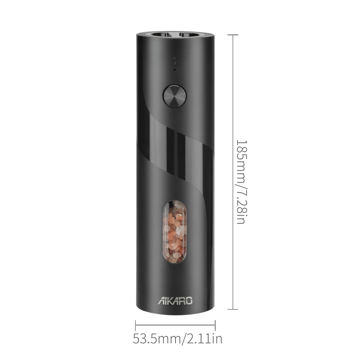 AIKARO - Electric Salt and Pepper Mill Automatic Spice Grinder, Battery Operated