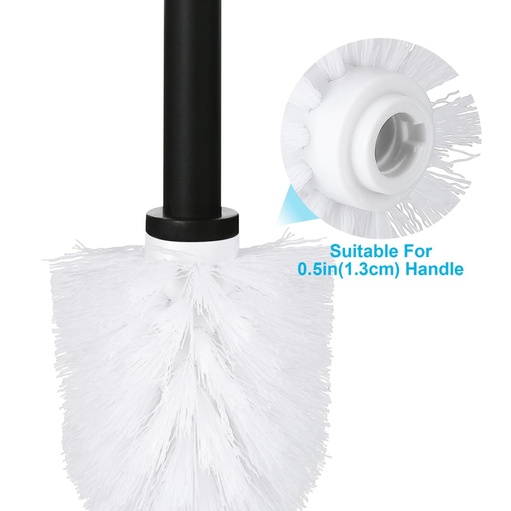 SHOWERORO Toilet Brush Replacement Head Round Ball Shape Plastic Bathroom Cleaner Fits Standard Handles Easy Install Odor Resistant