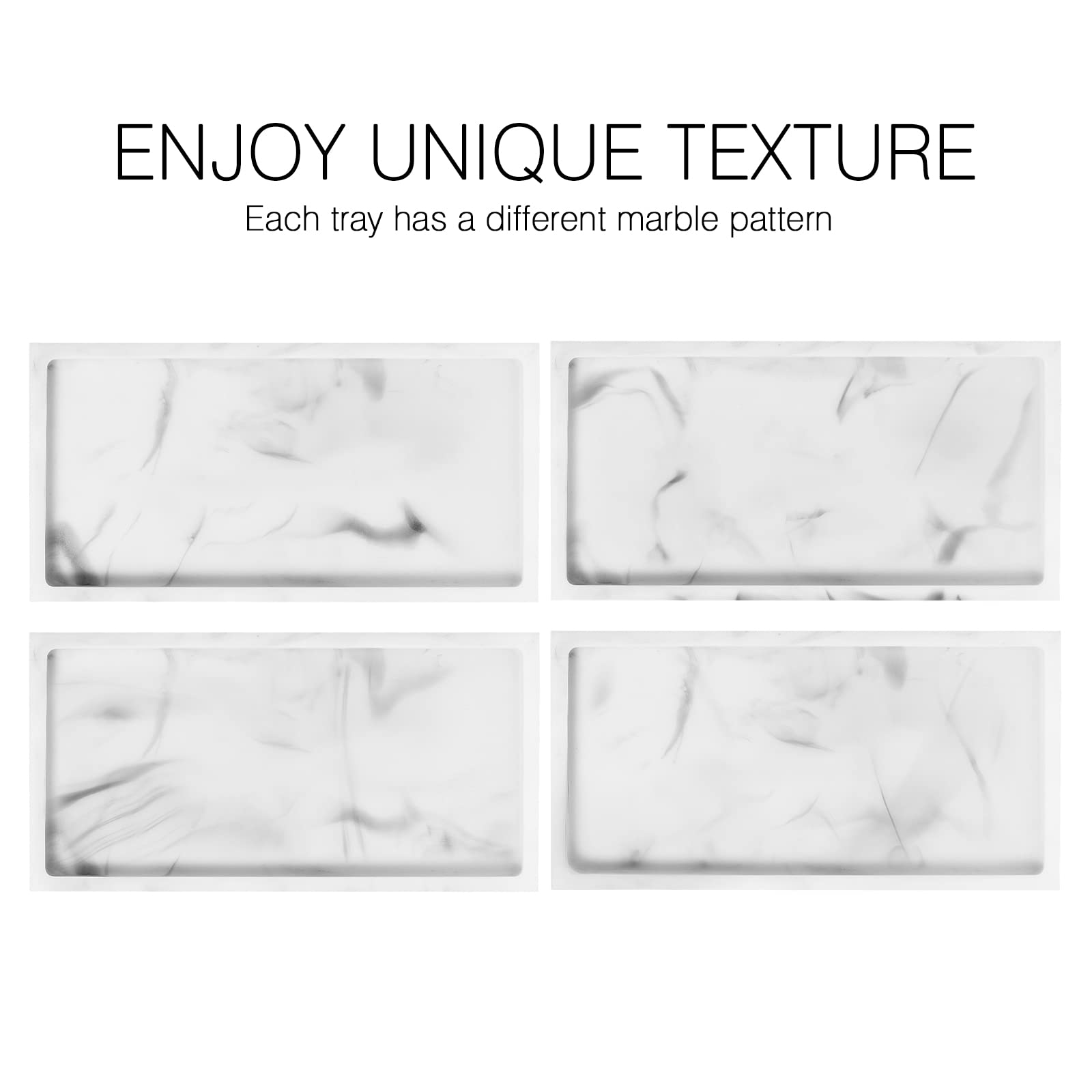 Luxspire Bathroom Vanity Tray, 8 x 4 inch Resin Dresser Jewelry Ring Dish Tank Storage Kitchen Sink Countertop Organizer Plate Holder for Perfume Soap Towel Bathroom Accessories, Mini, White Marble