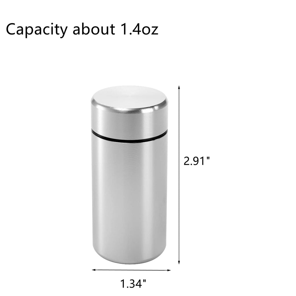 Dicunoy 6 Pack Small Storage Jars with Lids, 1.4oz Portable Aluminum Air Tight Storage Containers, Smell Proof Container, Waterproof Mini Metal Tins, Pocket Bottles for Spices, Tea, Traveling