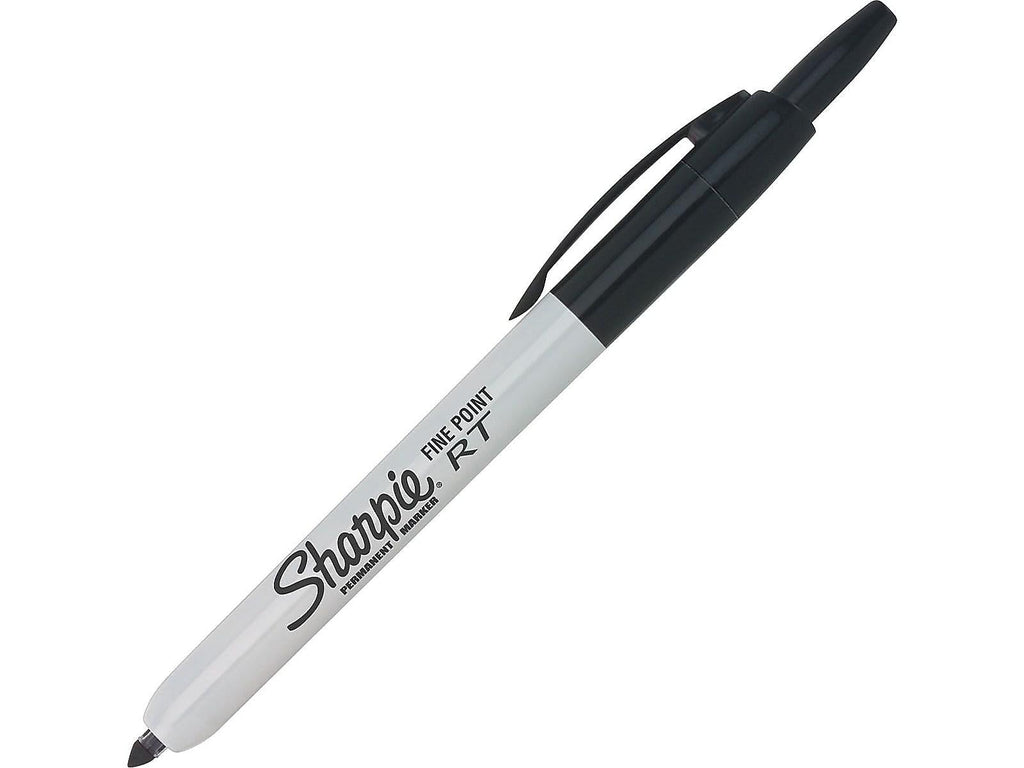 Sharpie Retractable Permanent Markers, Fine Point, Black, 12 Count
