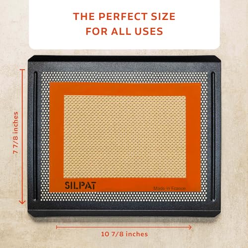 Silpat AE275200-01 Premium Non-Stick Silicone Baking Mat, 7-7/8-Inch by 10-7/8-Inch, Tan