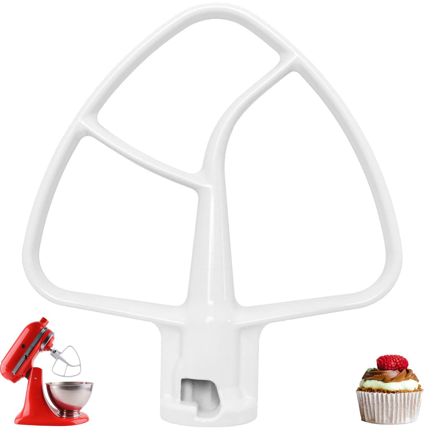 K45B Beater Compatible with Kitchenaid 4.5-5Qt Tilt-Head Stand Mixer,Coated Paddle Attachment for Kitchen Aid Mixer Accessories -K45 AP3884849 W10672617