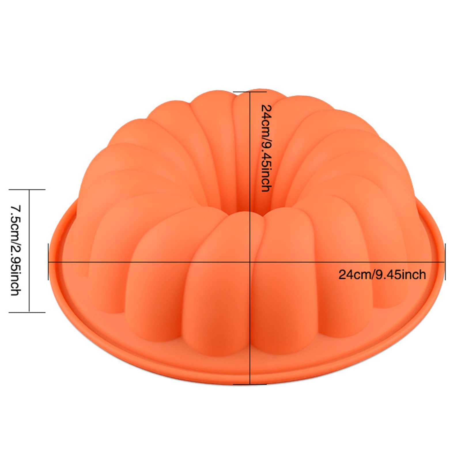 FantasyDay Silicone Baking Molds,9.5 Inch Silicone Cake Pan, Non Stick Fluted Tube Cake Pan for Cake, Jello, Gelatin, Bread