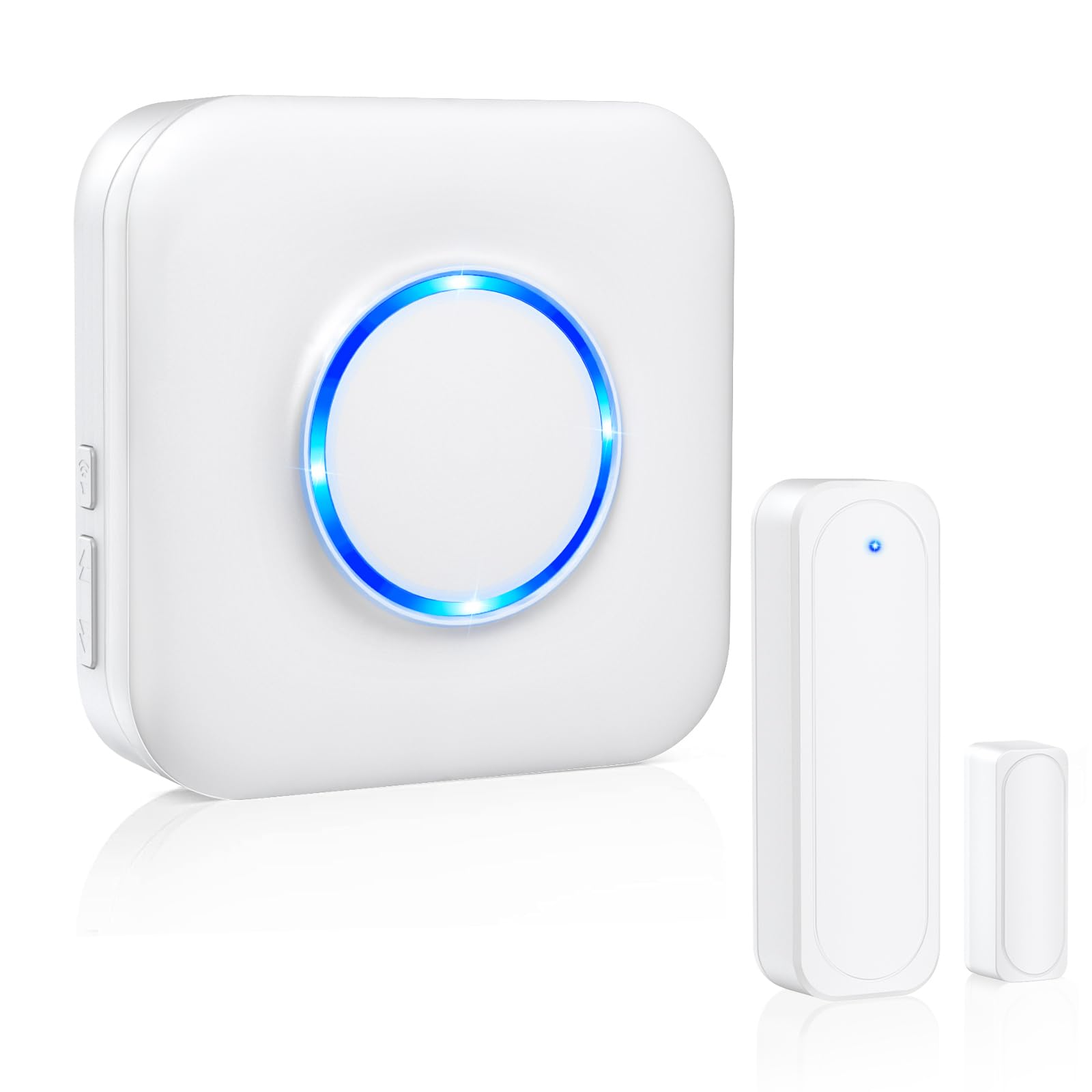 Door Chime, Satisure Door Sensor Alarm Wireless Door Open Contact Sensor with 600 FT Range 58 Chimes 5 Volume Levels LED Indicators, Door Ringer Alert for Business/Store/Home/Office When Entering