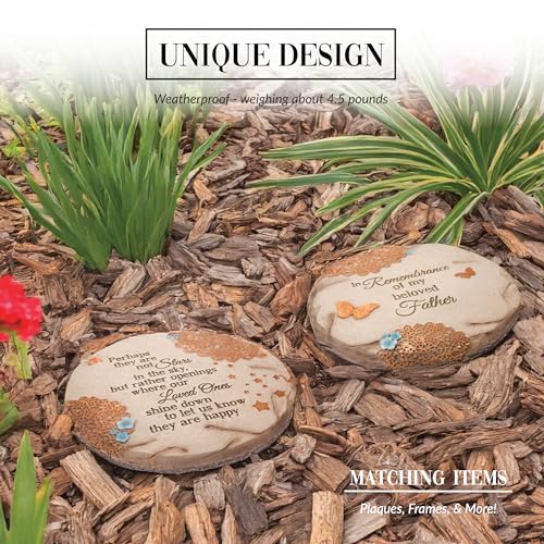Light Your Way 19058 Memorial Garden Stone, 10", Stars in The Sky