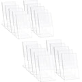 20-Pack A6 (4 x 6 Inch) Clear Acrylic Sign Holders, Acrylic Photo Frame, Vertical Slanted Back Brochure Display Stand, Transparent Flyer Holder for Office Restaurant Desktop (Vertical).