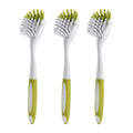 Dish Brush with Handle, Stiff Bristles Dish Scrubber for Pots, Pans & Sink Cleaning, 3 Pack