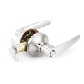 Probrico Door Handles Interior, Satin Nickel Door Lock for Bedroom, Levers Indoor Bed/Bath Handle With Lock, Privacy and Security, Left or Right Handed Doors