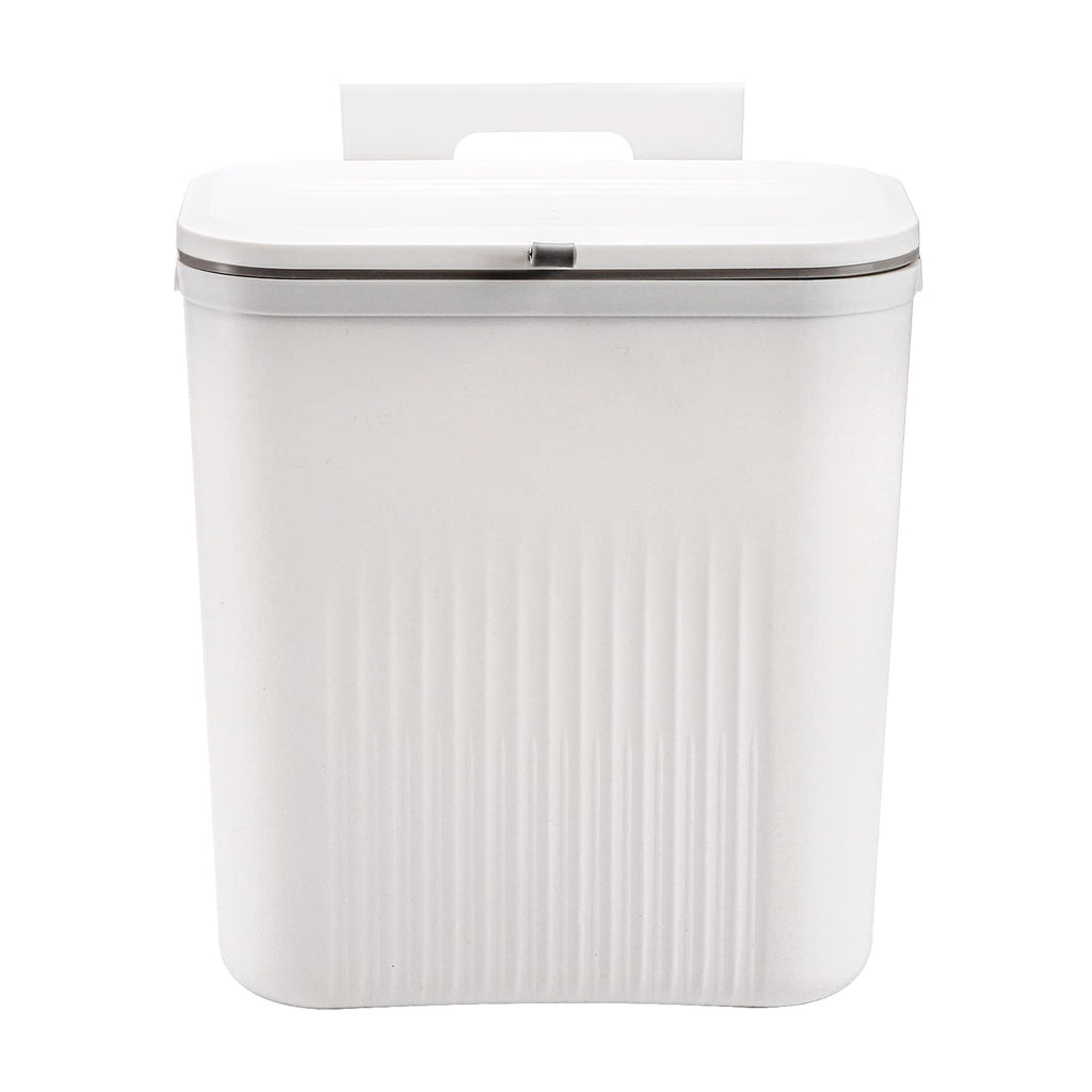 Frcctre 2 Pack Compost Bin for Kitchen, 2.4 Gallon/9L Hanging Trash Can with Lid Garbage Can for Countertop or Under Sink, Wall Mounted Counter Waste Bin for Kitchen Bathroom Bedroom Office