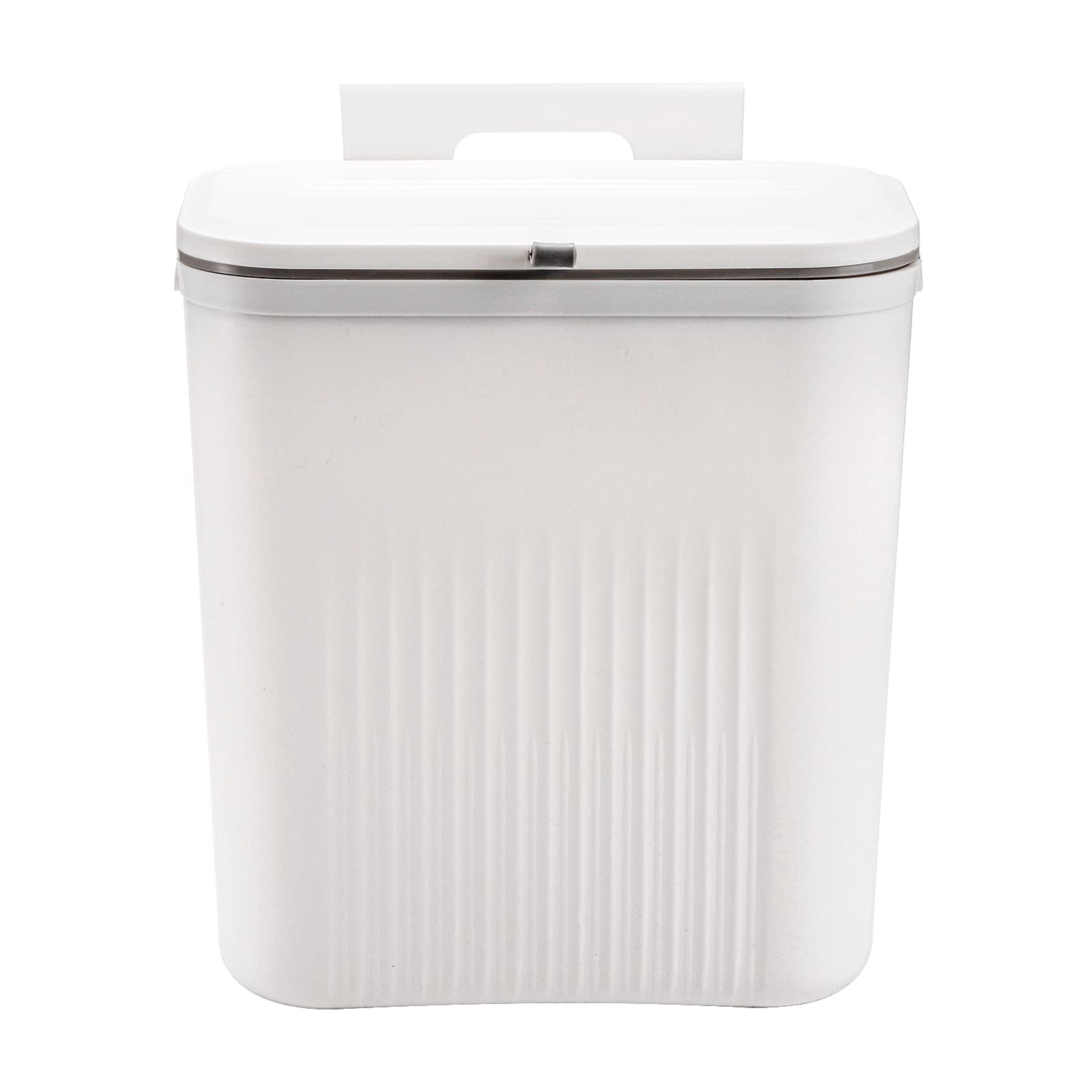 Frcctre 2 Pack Compost Bin for Kitchen, 2.4 Gallon/9L Hanging Trash Can with Lid Garbage Can for Countertop or Under Sink, Wall Mounted Counter Waste Bin for Kitchen Bathroom Bedroom Office