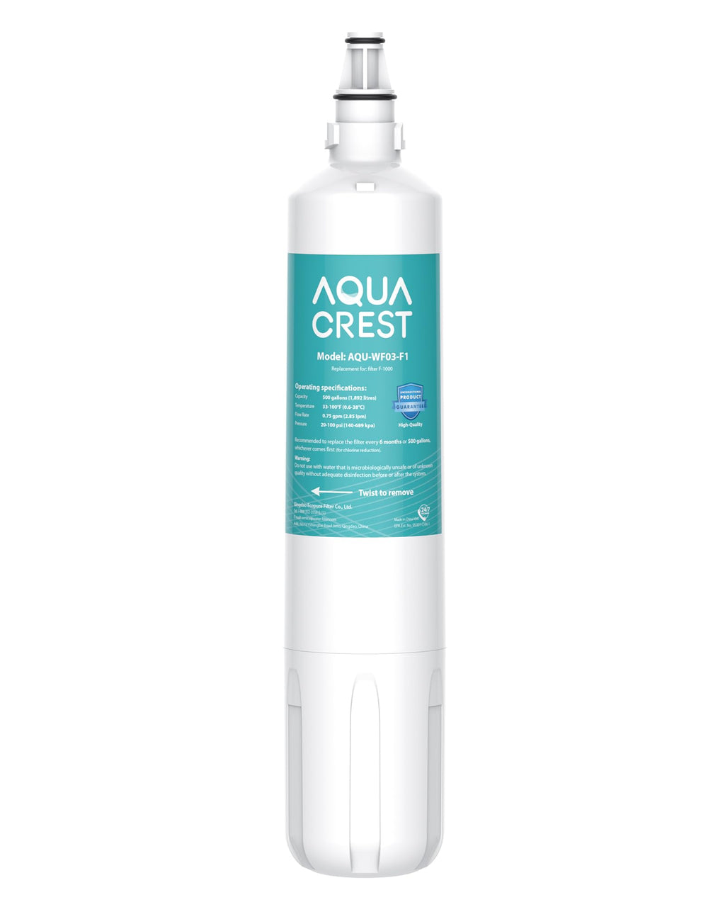 AQUACREST F-1000 Undersink Water Filter, Replacement for F-1000 and AquaPure AP Easy C-Complete, Model No.WF03-F1.