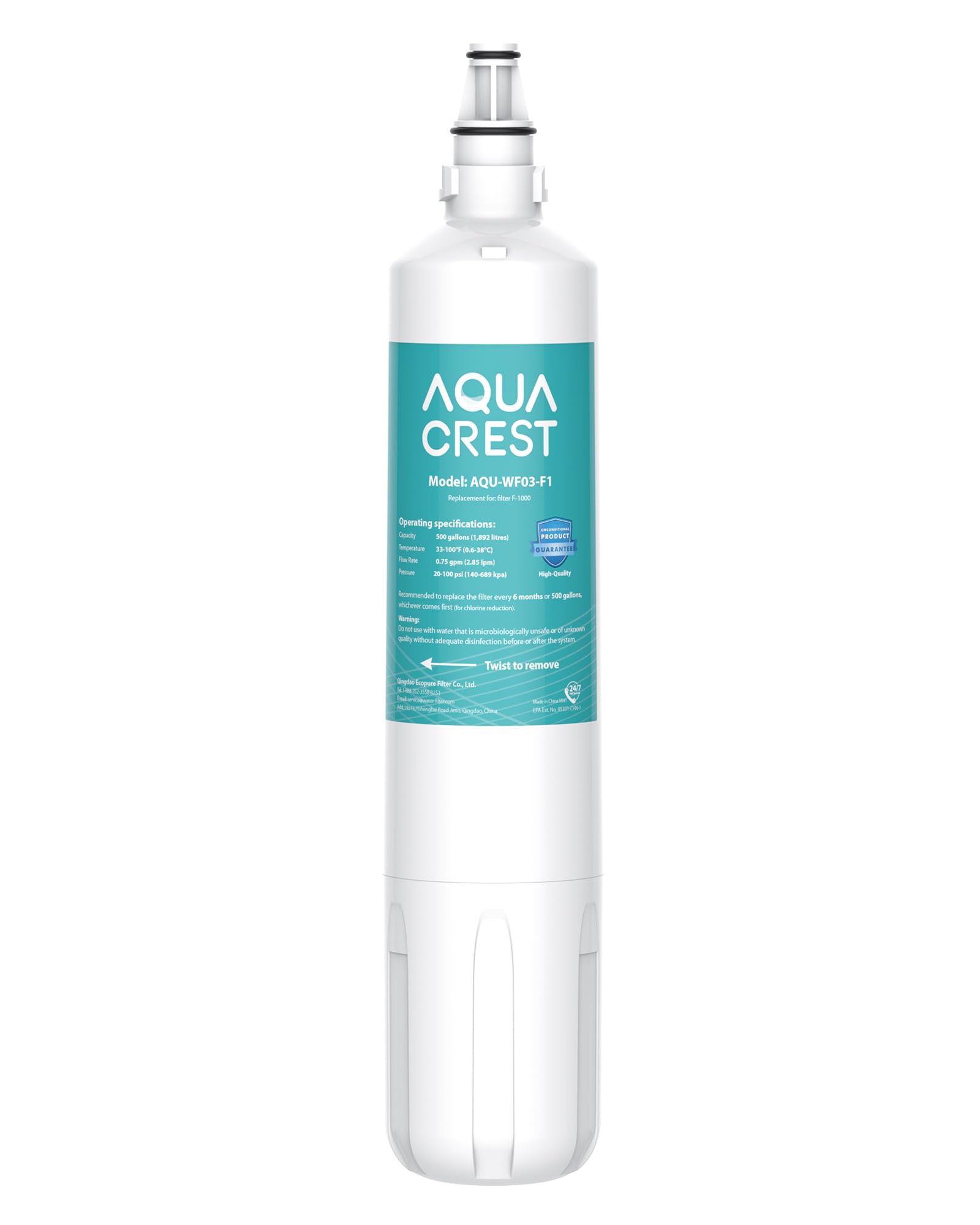 AQUACREST F-1000 Undersink Water Filter, Replacement for F-1000 and AquaPure AP Easy C-Complete, Model No.WF03-F1.