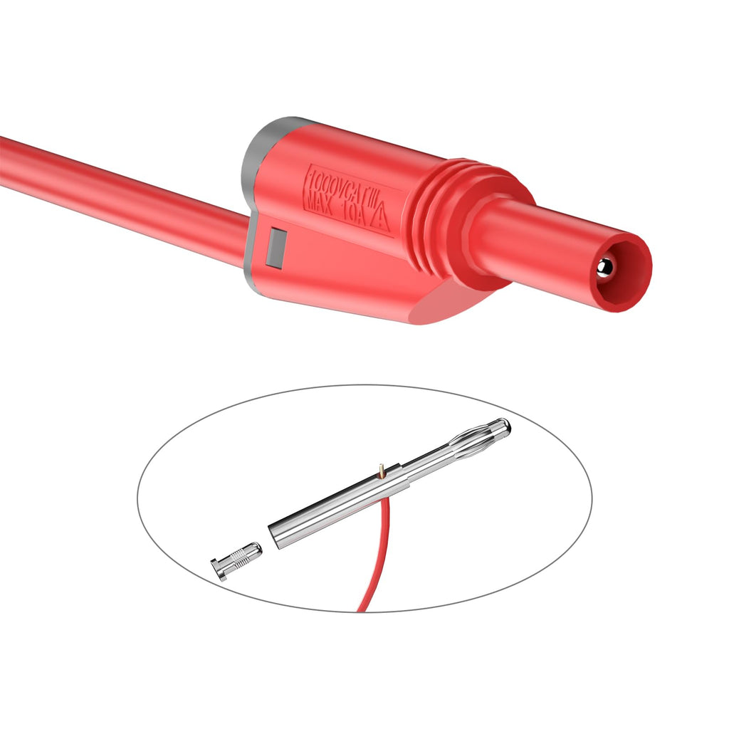 Goupchn 4mm Stackable Shrouded Banana Plugs Safety Fully Insulated Solderless Screw Fixation DIY Connectors 5 Colors