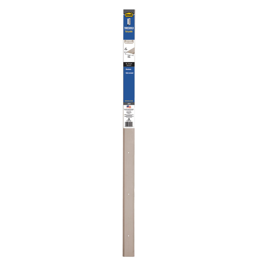 M-D Building Products 49010 Premium Aluminum Flat Top Threshold, 1-3/4 by 36-Inch, Satin Nickel