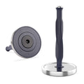 KITCHENDAO One-Handed Countertop Paper Towel Holder, Rotation Freestanding Kitchen Paper Holder Stand, Stainless Steel Paper Roll Holder with Weighted Base High-Adhesion Pad Sticker