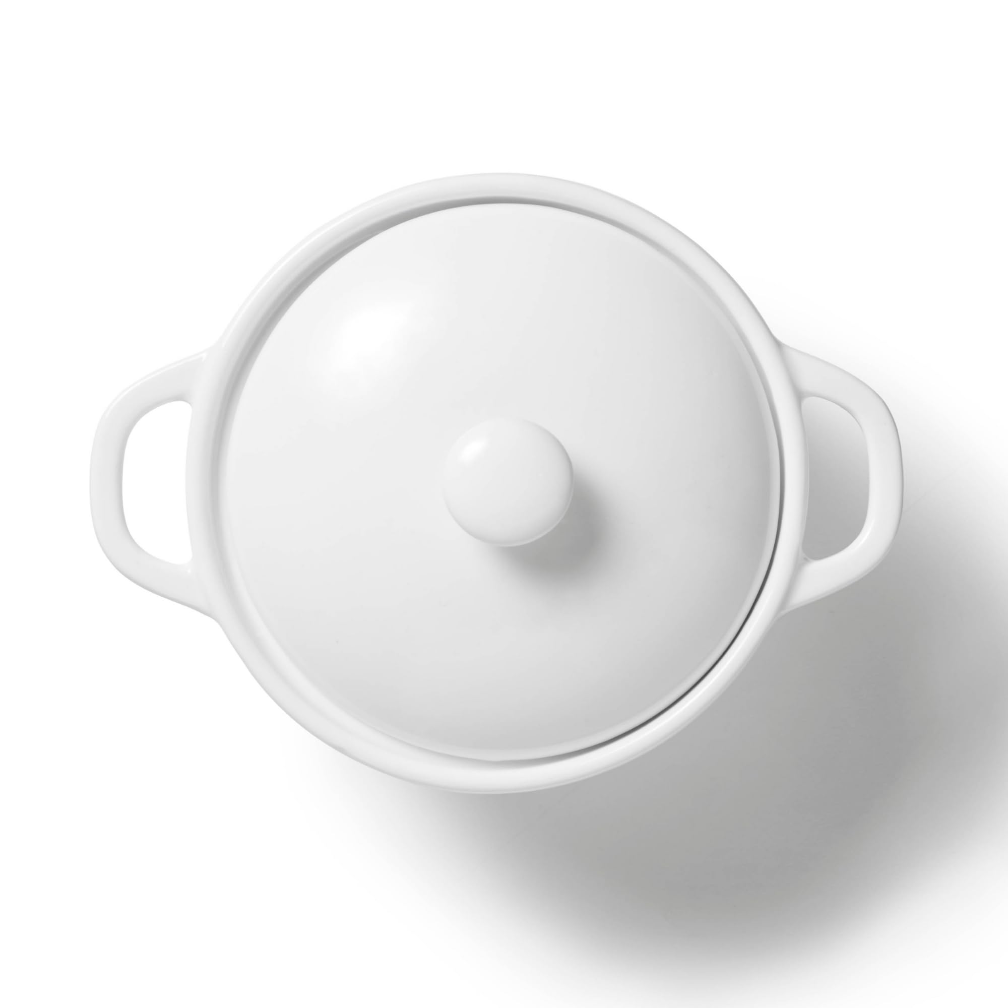 Starfrit Gourmet Bistro - Set of 2 Porcelain Mini Casseroles with lids - Stain Resistant - Oven, Microwave and Dishwasher Safe - Versatile Use