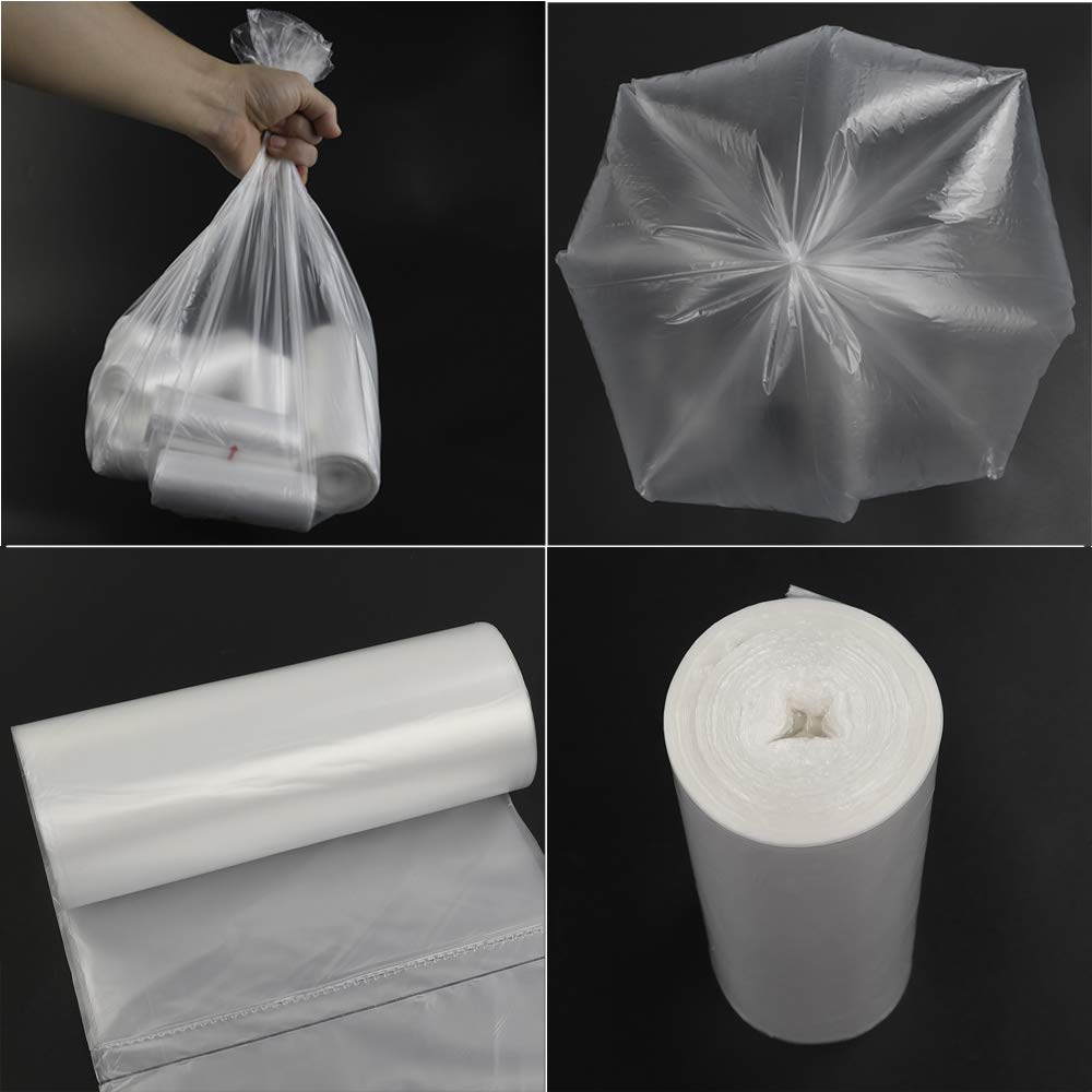 Vababa 2.6 Gallon Garbage Bags, Small Trash Bag for Trash Can, 225 Bag (Clear)