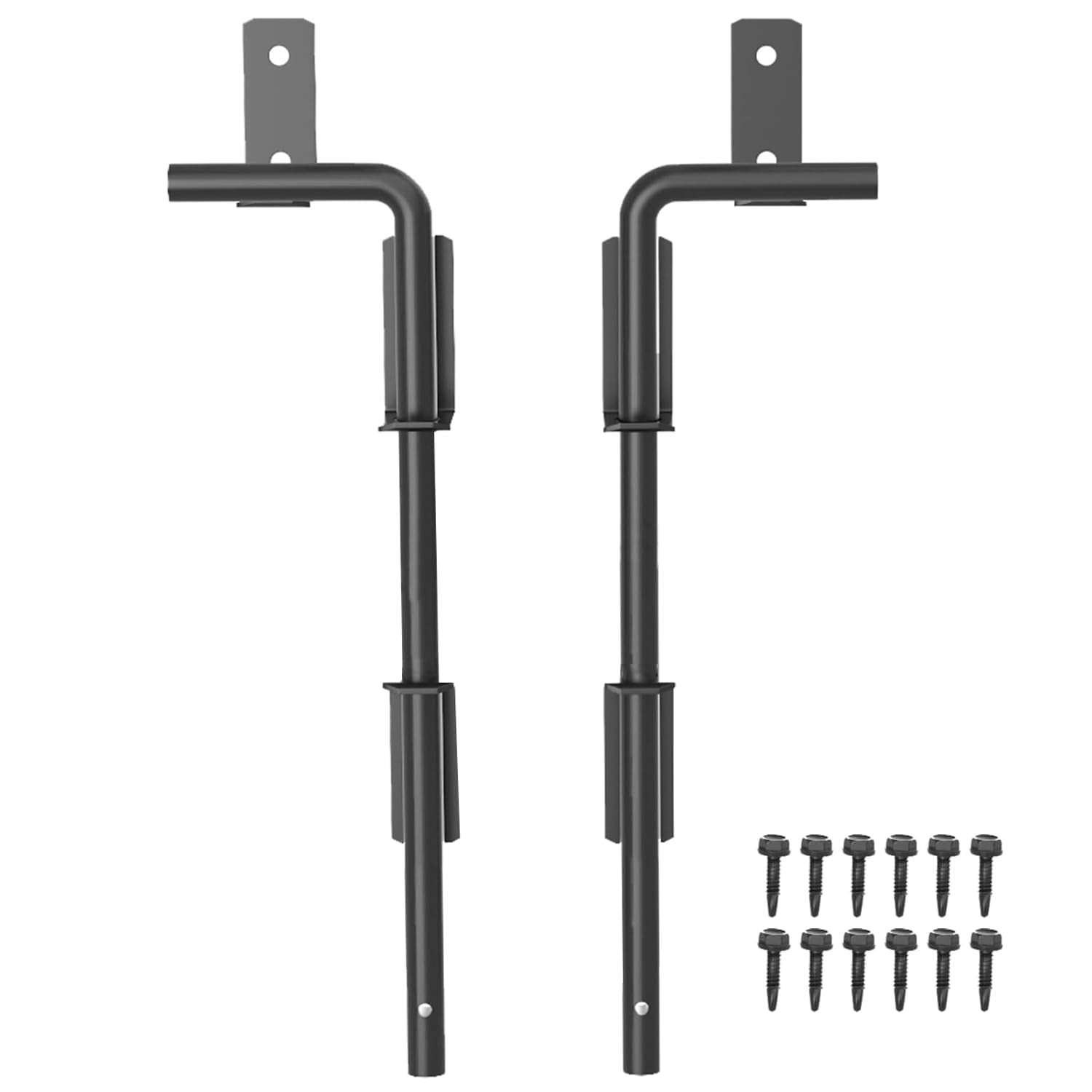 Matomtak 2pcs 12 Inch Heavy Duty Cane Bolt Gate Drop Rod Extra Thick Hardware Ground Latch Dia of 19/32" Gate Bolt for Wood PVC Vinyl Metal Fences Gates