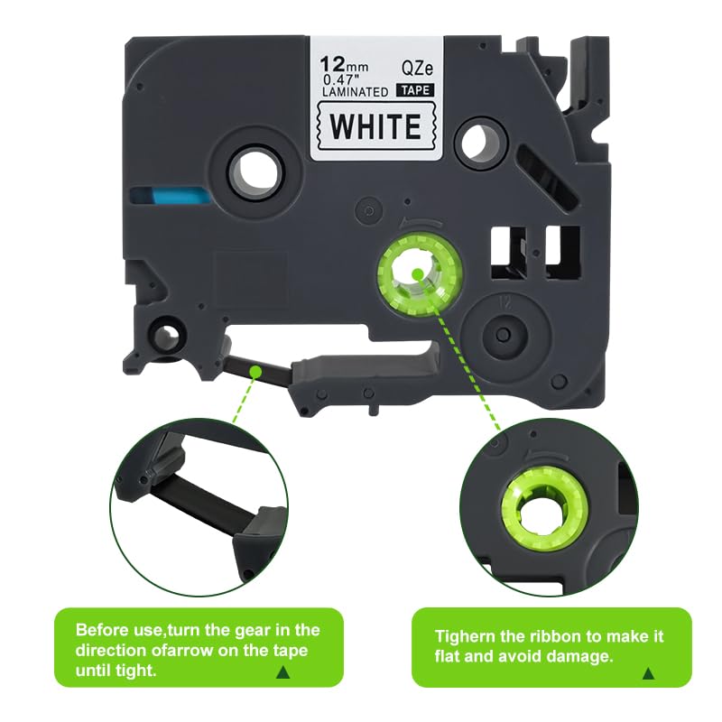 Aomya Tze Tape 12mm 0.47" Label Tape Compatible with Brother Label Maker Tape TZe-231 TZe231 TZ-231 Replacement for Brother P-Touch H110,PT-D210, PTD600, PTD400AD,PT-1290, Black on White,5-Pack…