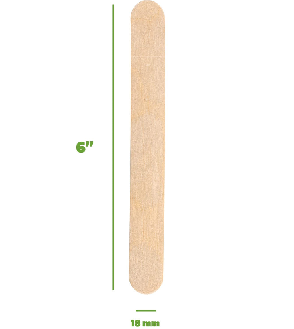 GUSTO 1000 Count Jumbo 6 Inch Wooden Multi-Purpose Popsicle Sticks, Craft Sticks for Ice Cream, Waxing, Tongue Depressor Wood Sticks - Formerly Comfy Package