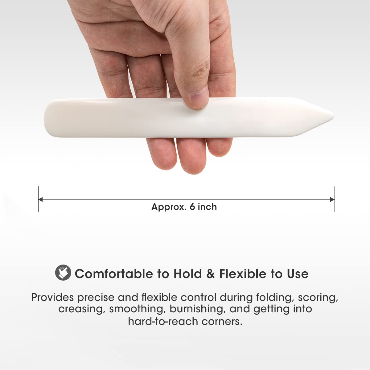 DEEDYGO 2 PCS Genuine Bone Folder Scoring Folding Creasing Origami Paper Creaser Crafting Scrapbooking Tool for DIY Handmade Leather Burnishing Bookbinding Cards and Paper Crafts (100% Cattle Bone)