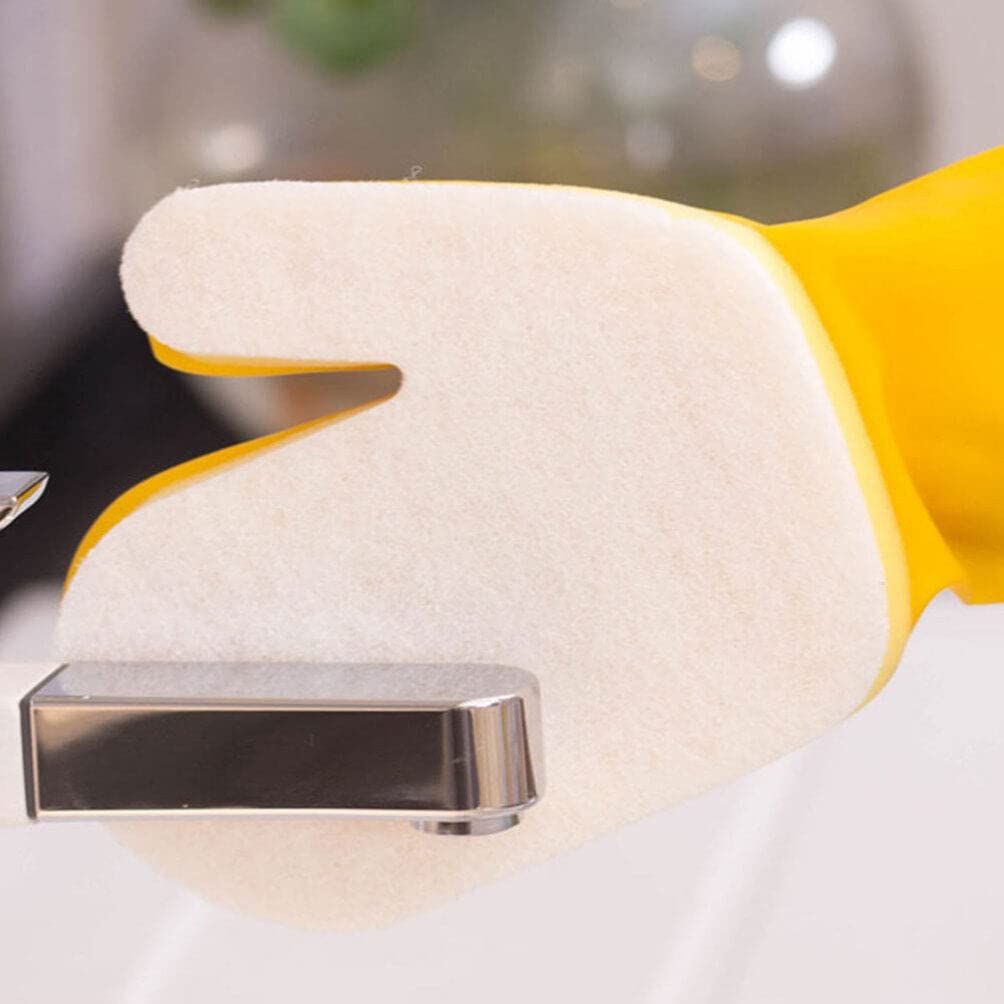 DOITOOL Reusable Household Cleaning Gloves 14.17X5.70 Inches Waterproof Non-Slip Kitchen Dishwashing Gloves Comfortable Latex Material for Home Use