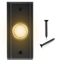 Metal Doorbell Button Wired Button LED Lighted Door Bell Wall Mounted Door Bell Push Buttons for Home, Wired Rectangular Replacement Door Bell Buttons