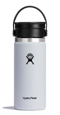 Hydro Flask 16 Oz Stainless Steel Wide Mouth Hot Water Bottle with Leakproof Flex Sip Lid, White