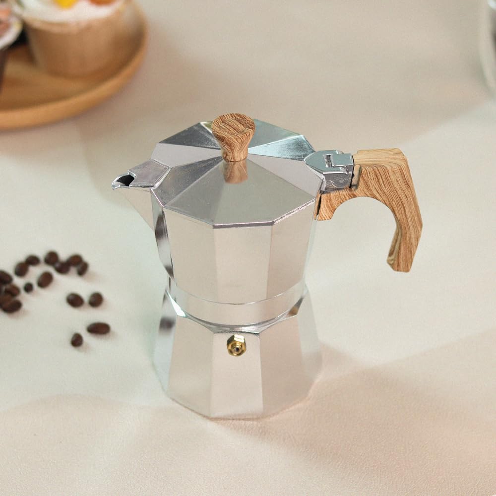 wedrink Stovetop Espresso Maker - Aluminum Moka Pot for 3 Cups - Cuban and Italian Coffee Maker for Authentic Moka Espresso