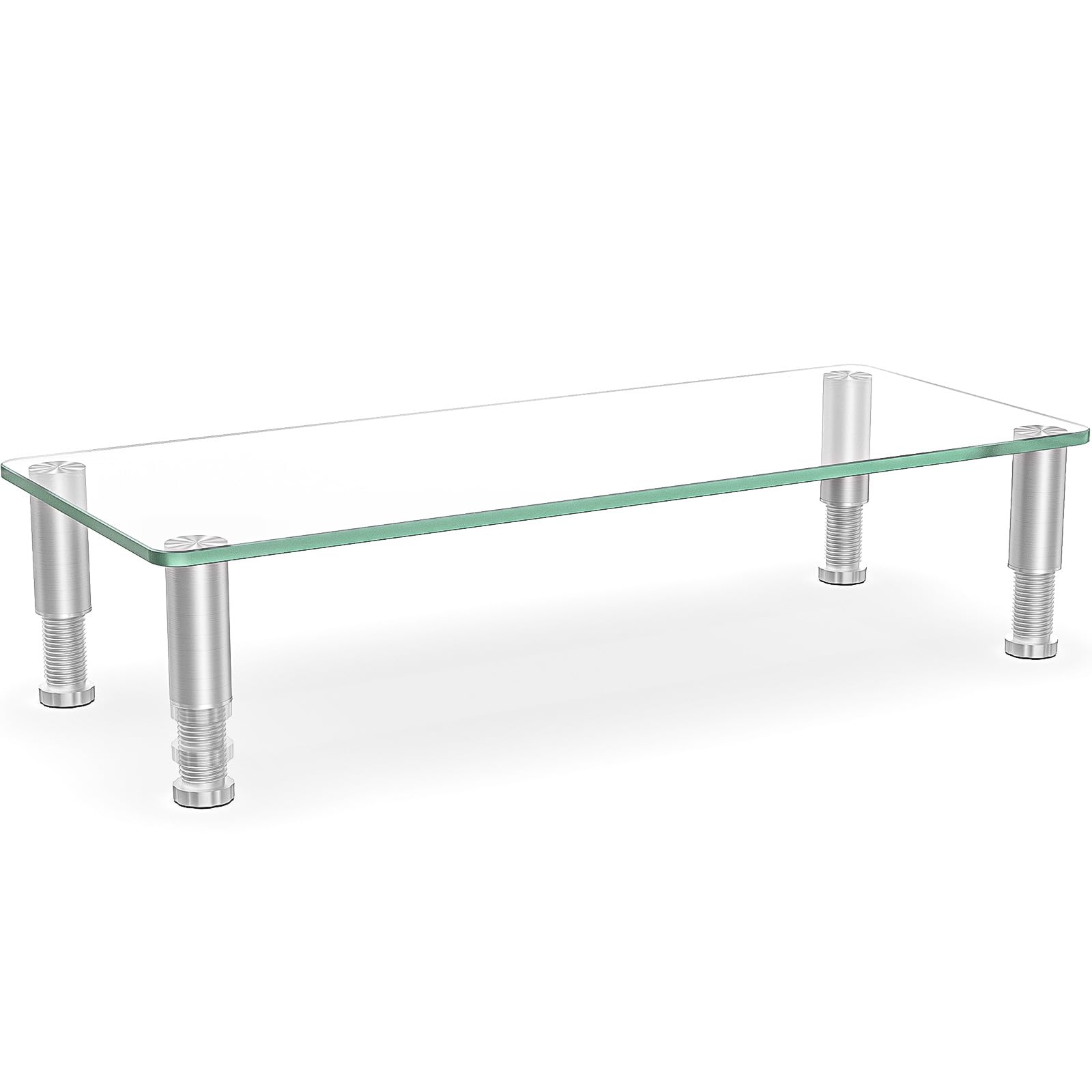 Clear Computer Monitor Riser with Height Adjustable Multi Media Desktop Stand for Flat Screen LCD LED TV, Laptop/Notebook/Xbox One,HD01T-001