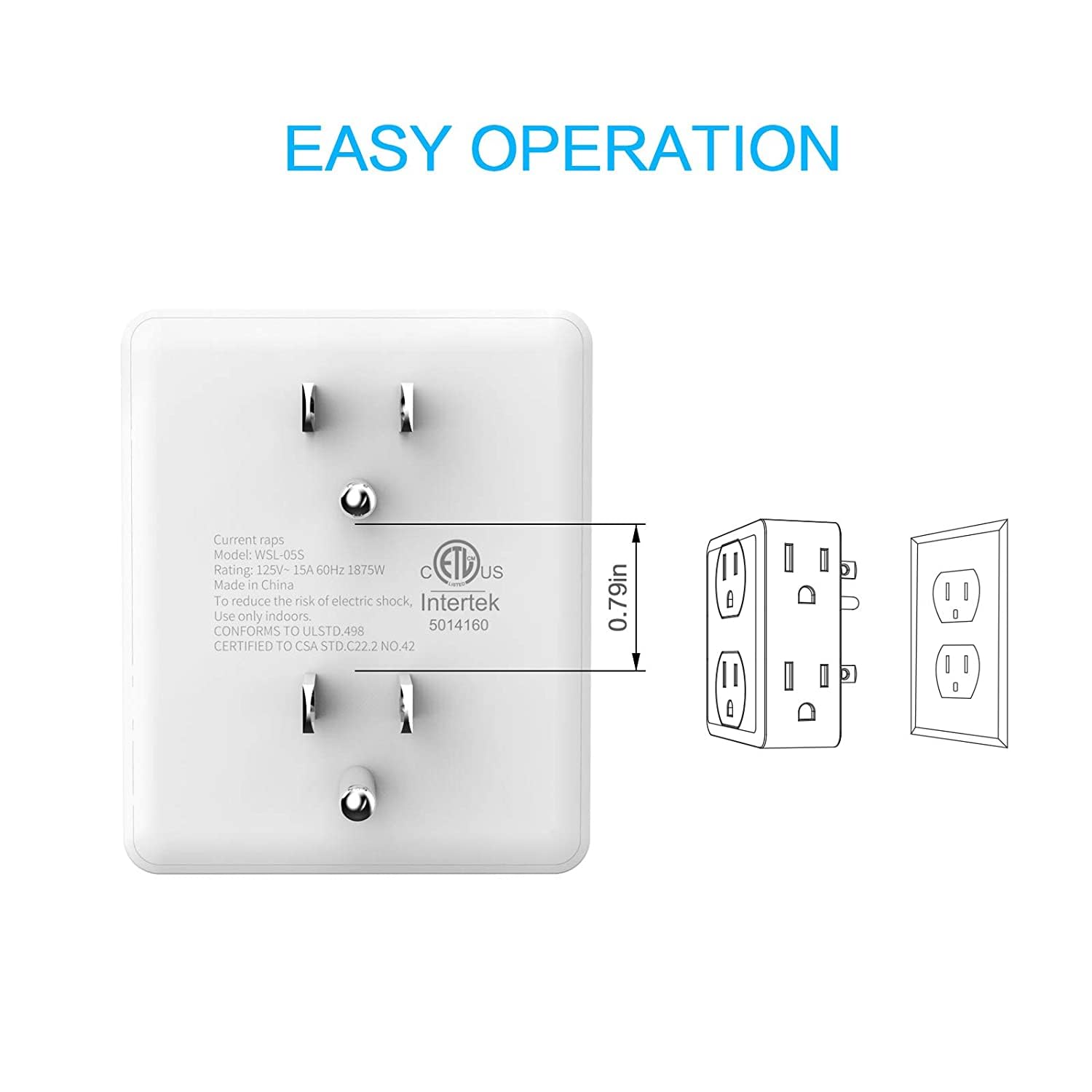 6 Outlet Extender, HITRENDS Multi Plug Outlet Extender, 2 Pack 3-Prong Wall Plug Multiple Outlet Splitter for Cruise Ship Home Office Dorm Room Essential