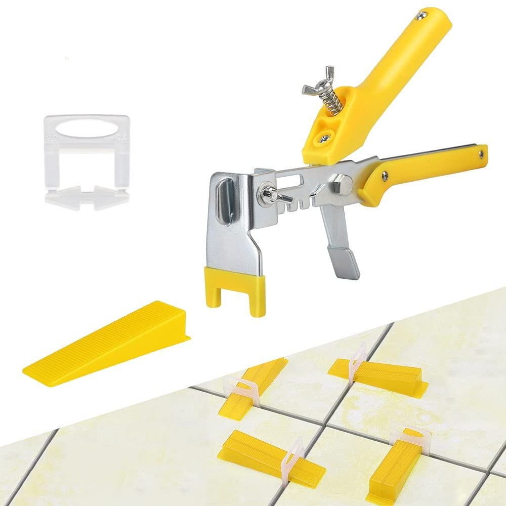 Tile Leveling System 3mm Kits with Pliers, 300pcs Tile Spacers Clips, 100pcs Reusable Wedges for Floor Leveling, Tile Kits, Wall Tile Leveler Tools