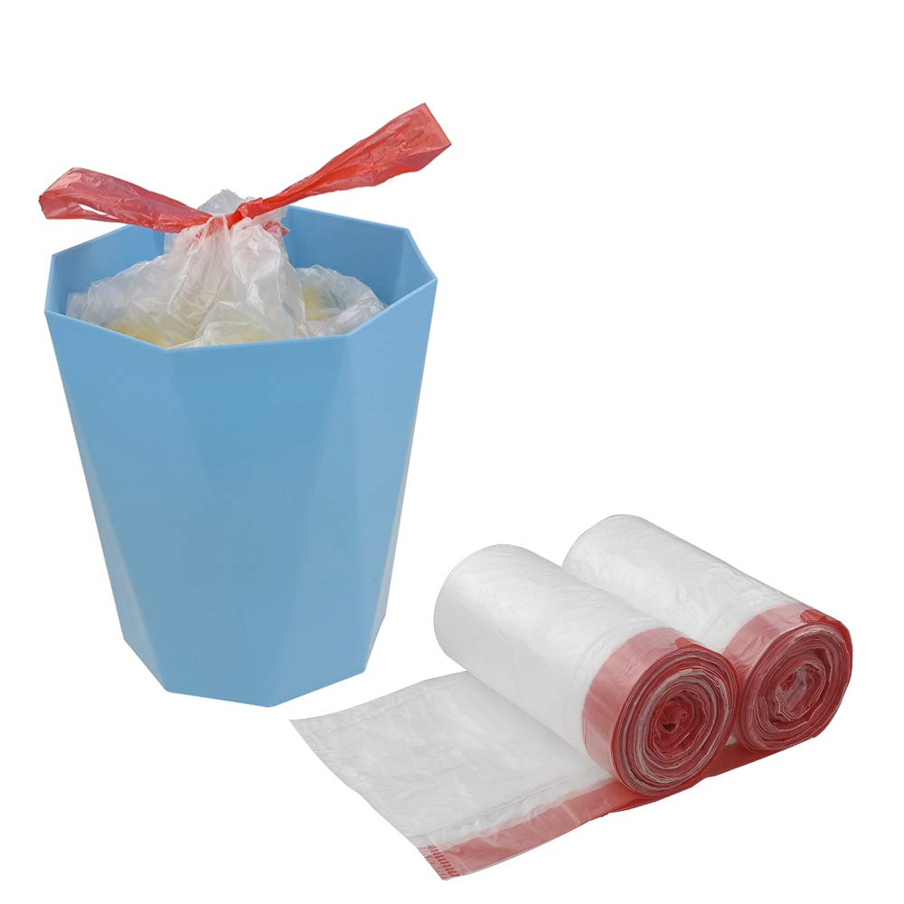 EudokkyNA 1.2 Gallon Clear Bathroom Trash Bags With Drawstring, 220 Bags/4 Rolls