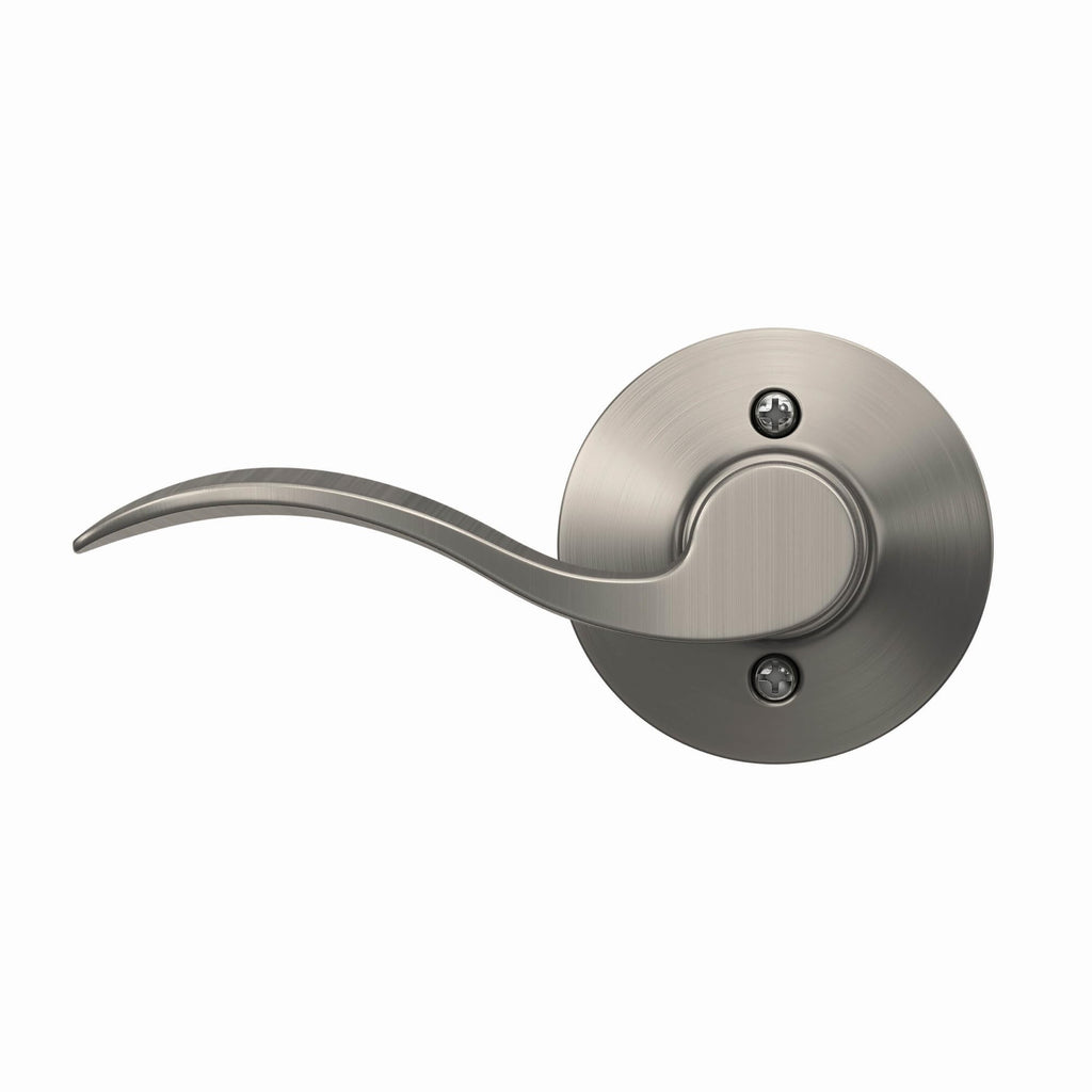Schlage F170 Acc 619 RH Right Handed Accent Door Lever with Standard Trim, One-Sided Non-Turning Dummy Handle, Satin Nickel