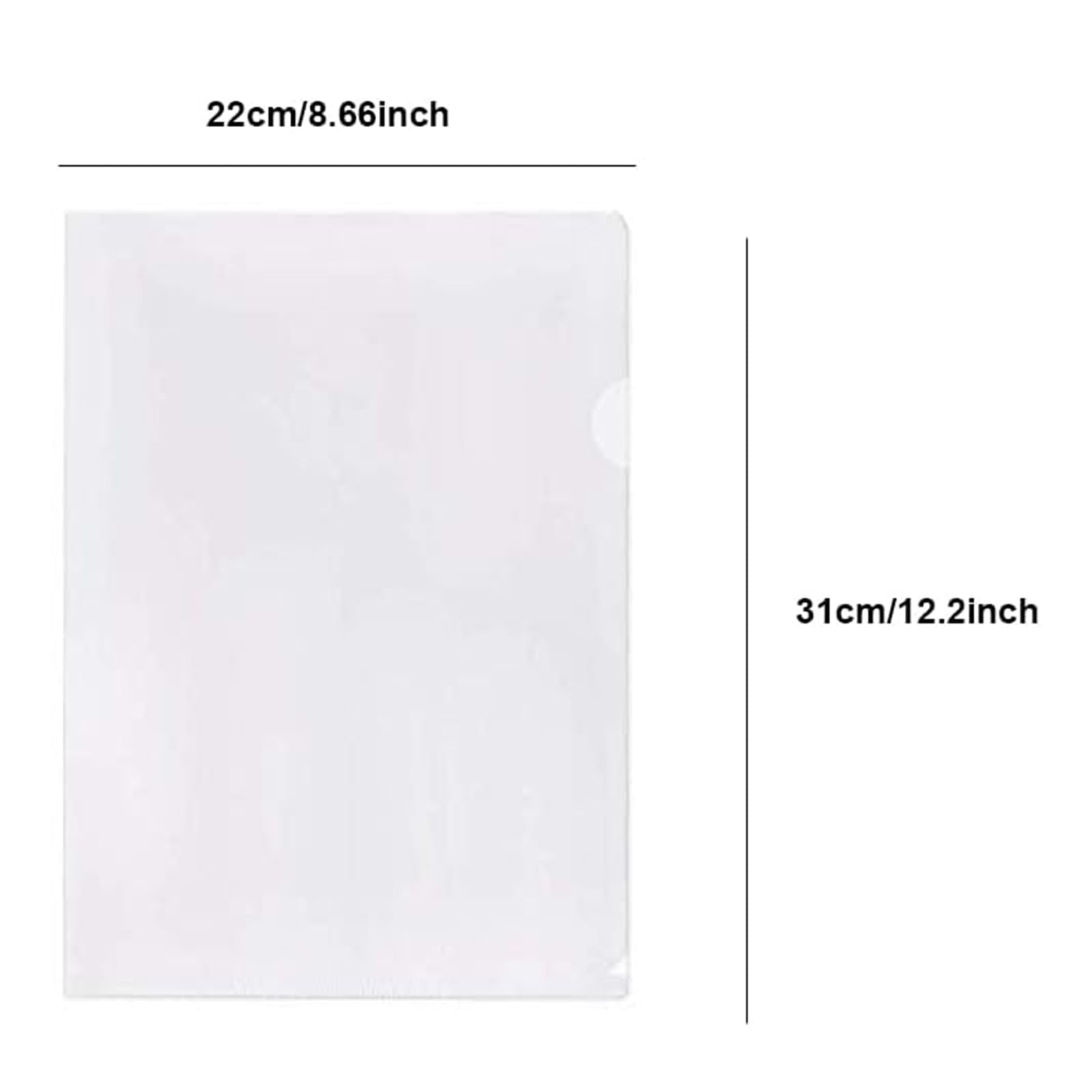 FYHJTRT 60-Piece L-Shaped File Folders, Letter/A4 for Home, School and Office(8.66x12.2 in)
